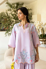 Stitched Embroidered Raw Silk Shirt+ Shalwar