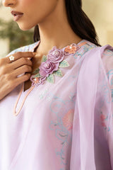 Stitched Embroidered Raw Silk Shirt+ Shalwar