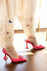 Stitched Embroidered Raw Silk Shirt+ Shalwar