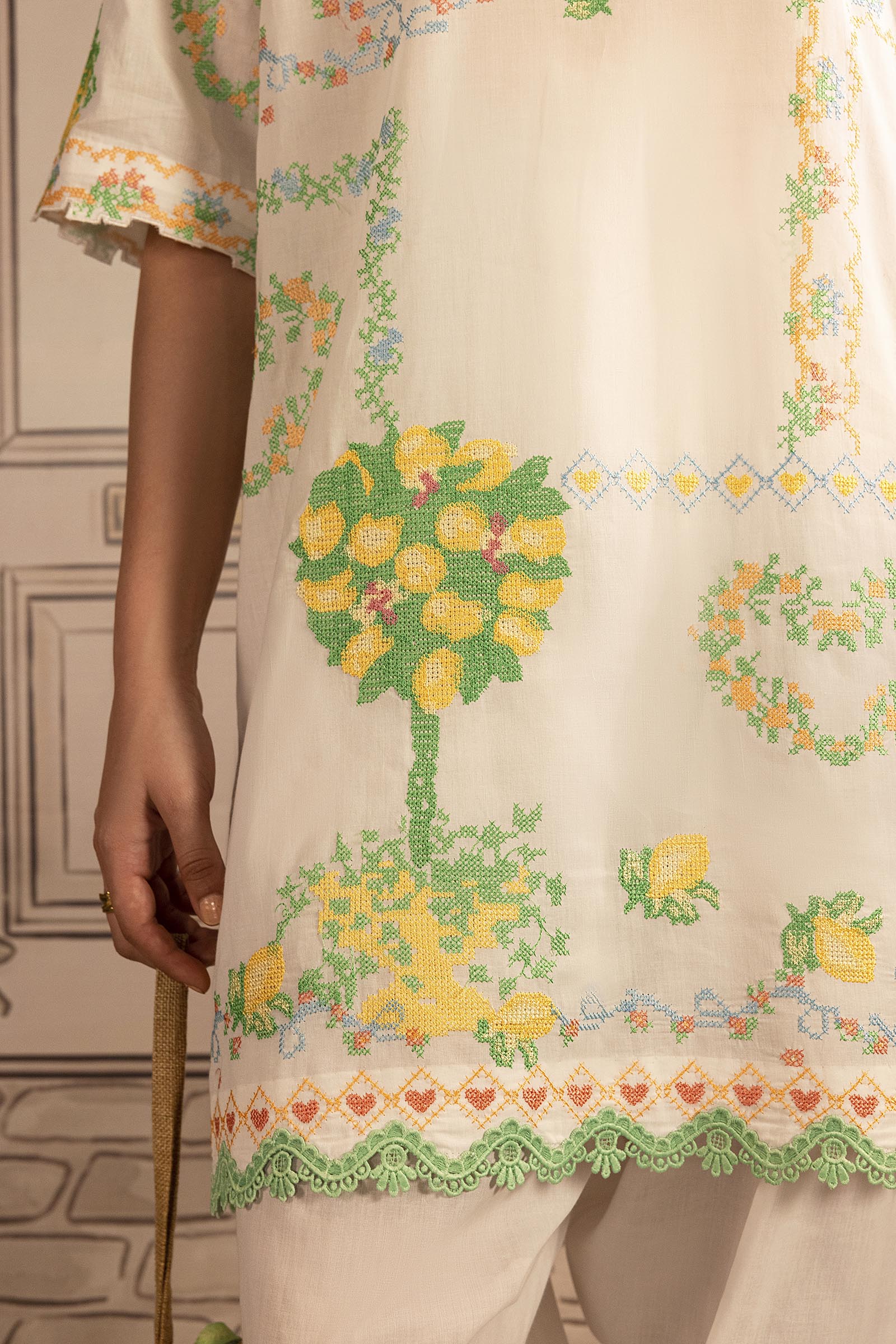 Stitched Embroidered Lawn Shirt+ Shalwar