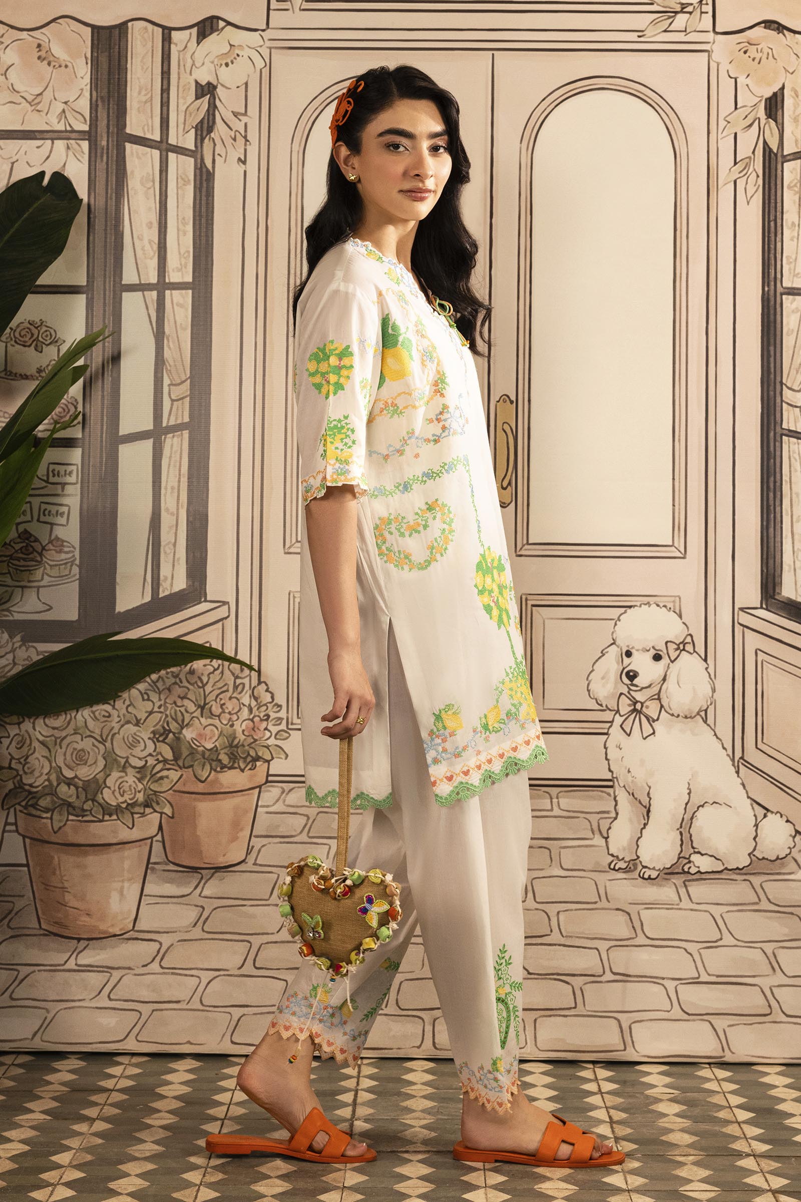 Stitched Embroidered Lawn Shirt+ Shalwar