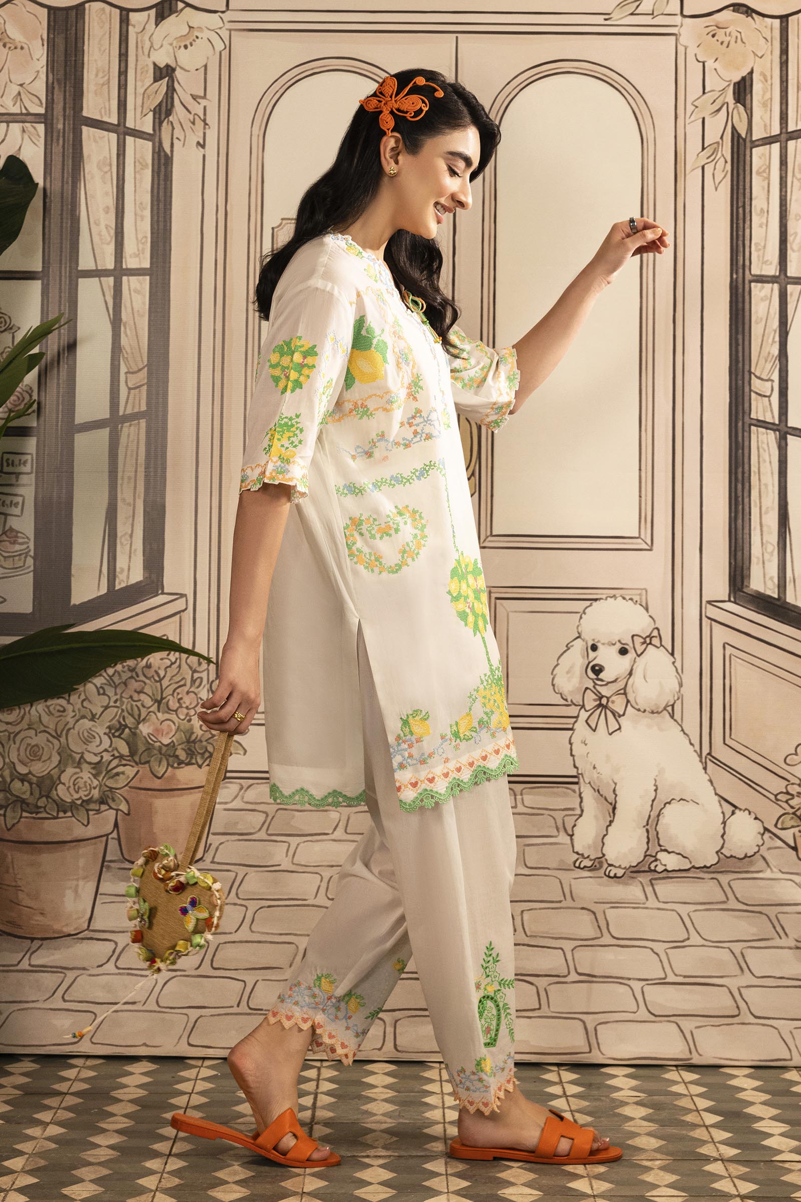 Stitched Embroidered Lawn Shirt+ Shalwar