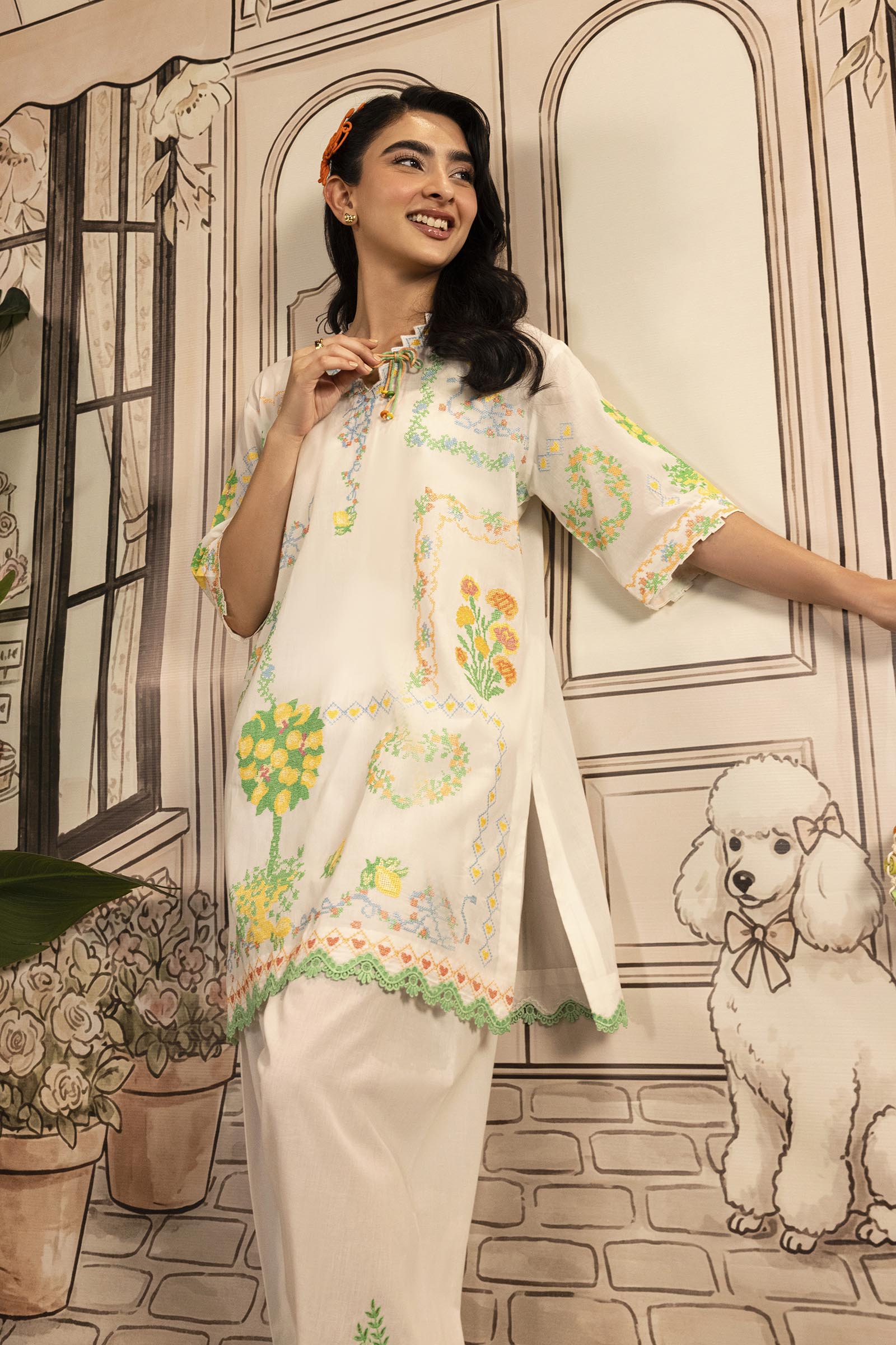 Stitched Embroidered Lawn Shirt+ Shalwar