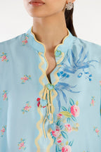Stitched Printed Satin Shirt + Culotte