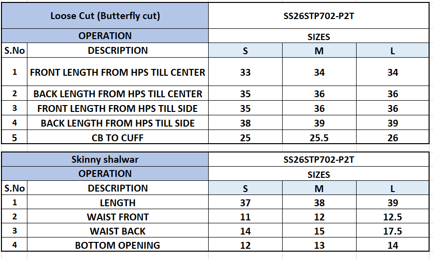 Size Chart