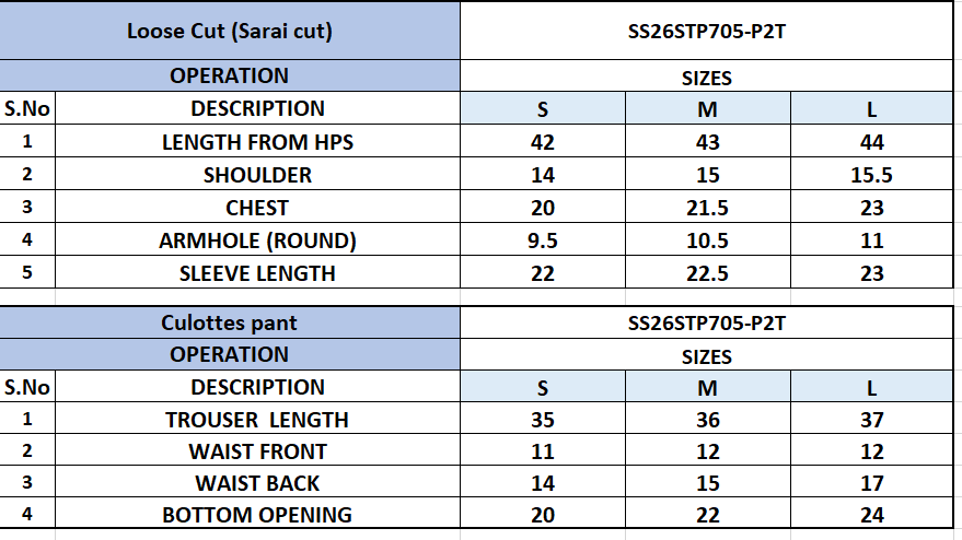 Size Chart