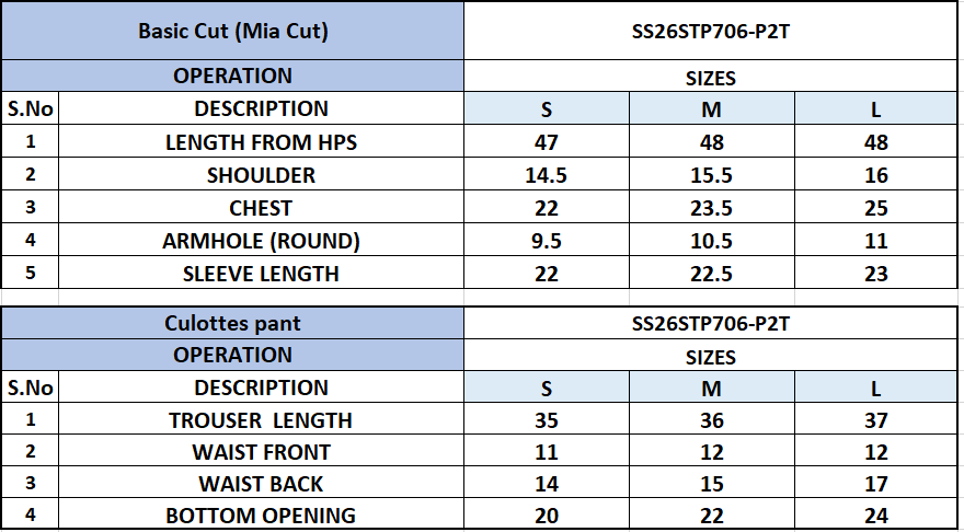 Size Chart
