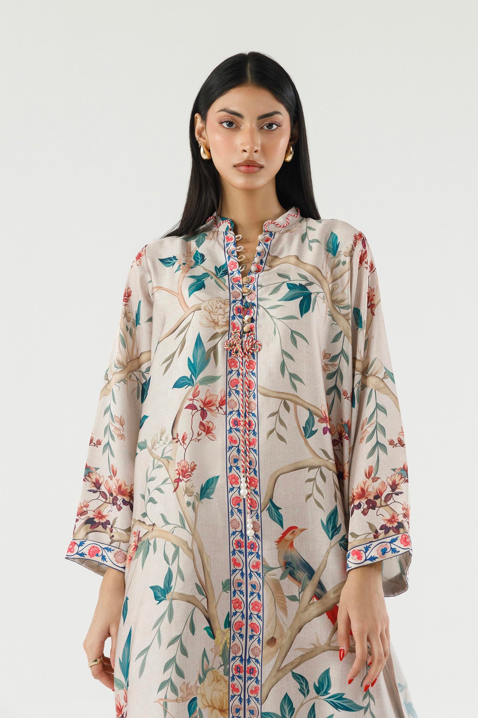 Stitched Printed Satin Shirt + Culotte Secondary image