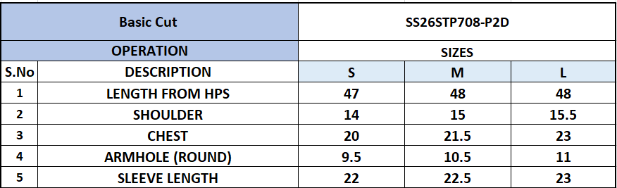 Size Chart