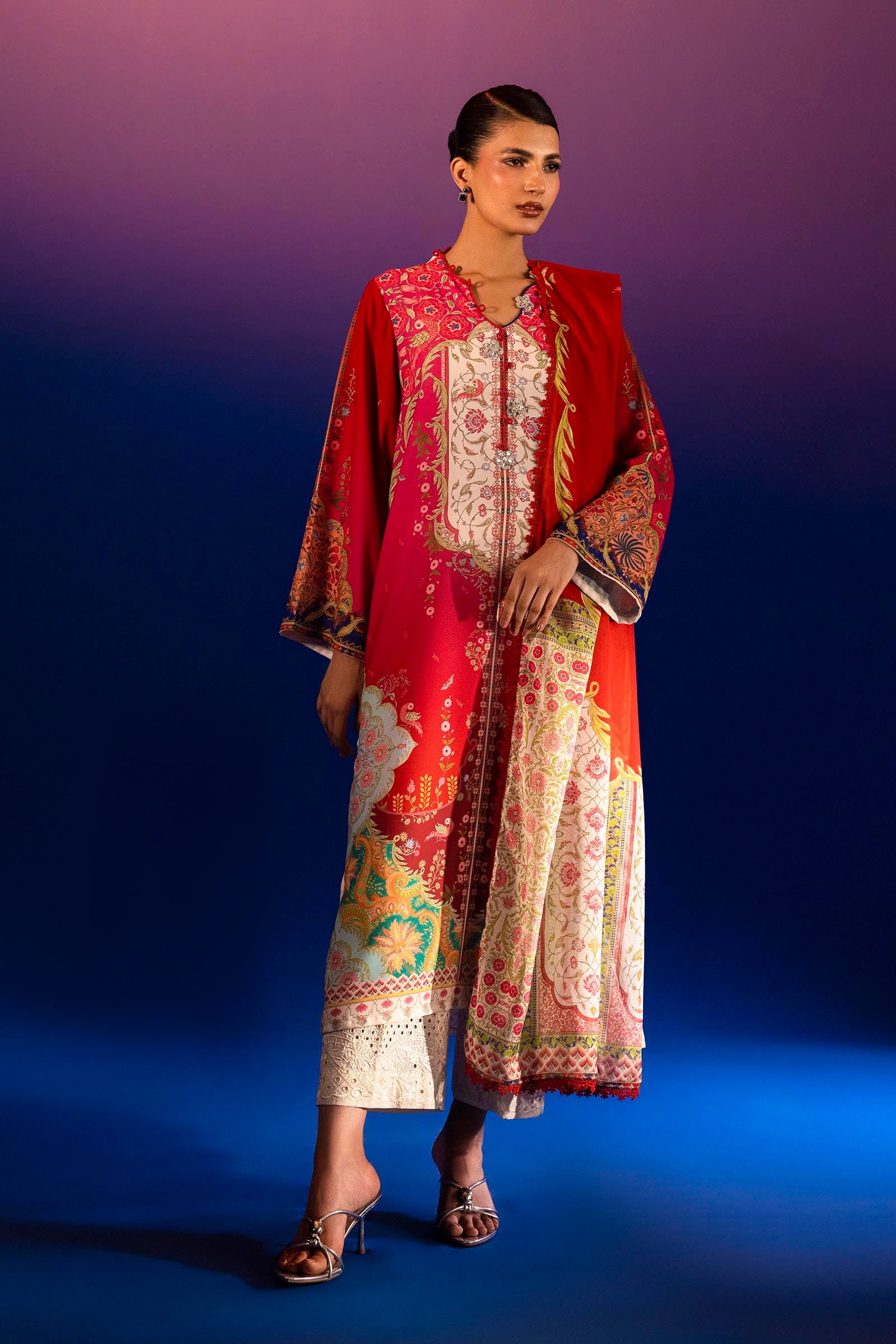 Stitched Printed Crepe Shirt + Dupatta Main image