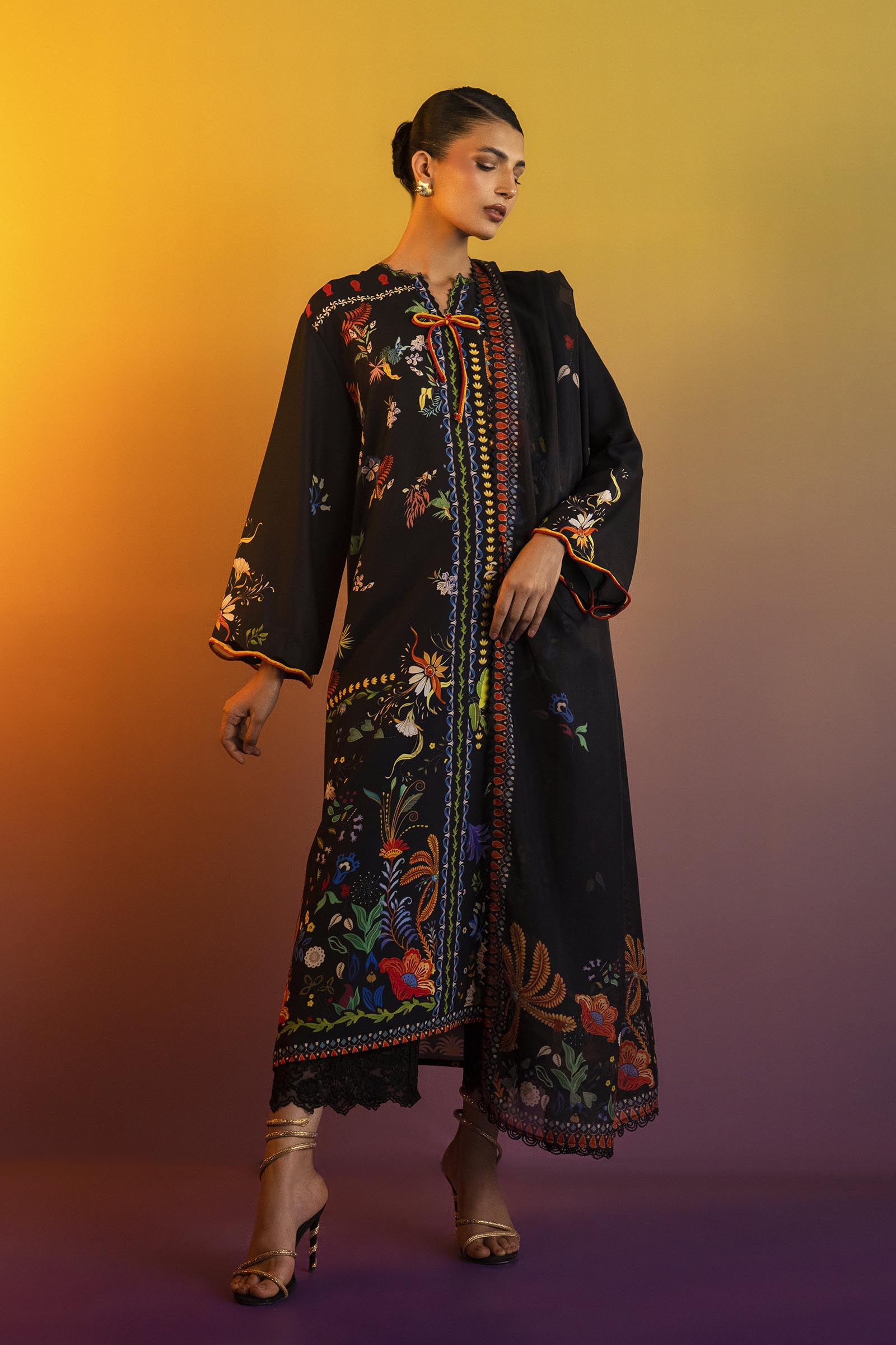 Stitched Printed Crepe Shirt + Dupatta