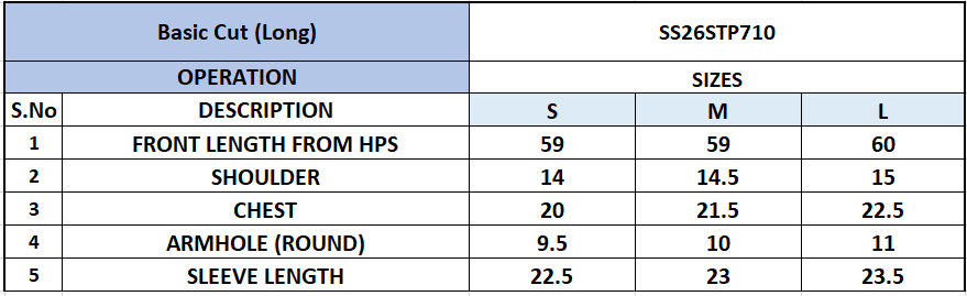 Size Chart
