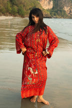 Stitched Printed Raw Silk Shirt