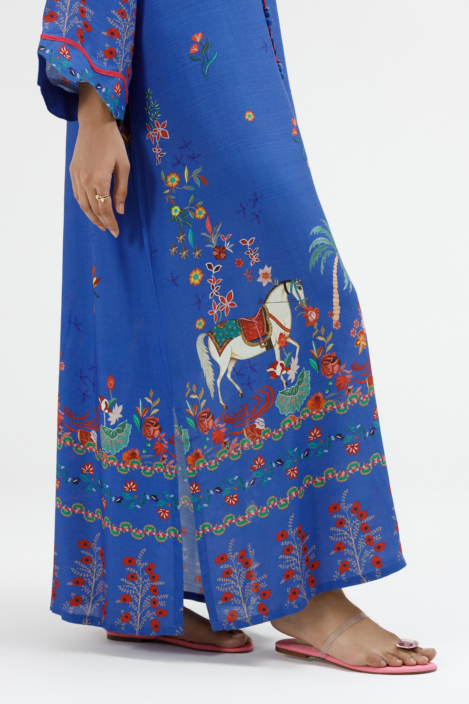 Stitched Printed Raw Silk Shirt