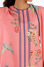 Stitched Printed Raw Silk Shirt