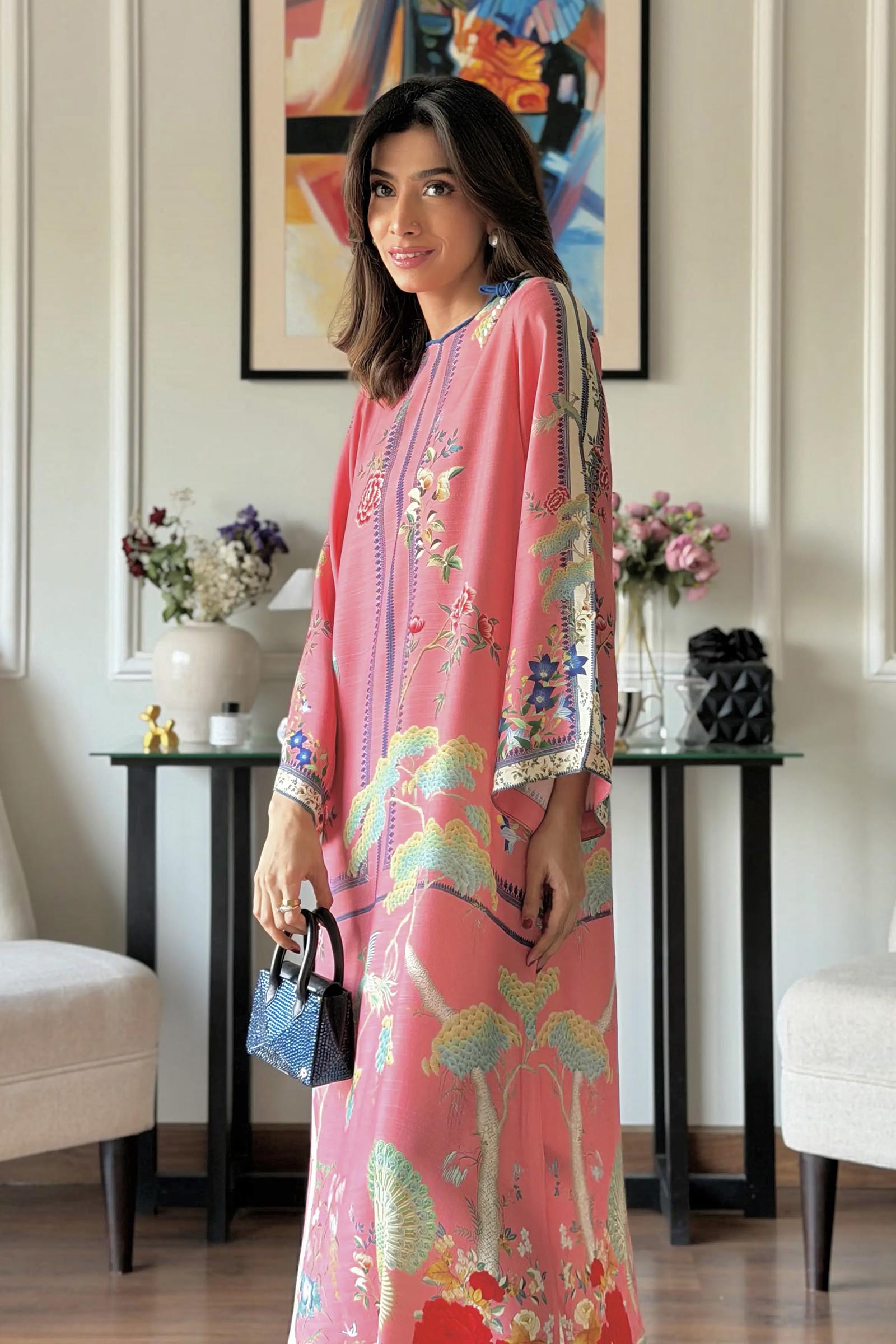 Stitched Printed Raw Silk Shirt