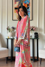 Stitched Printed Raw Silk Shirt