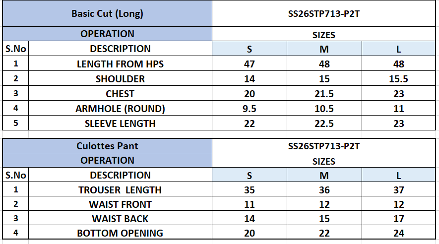 Size Chart