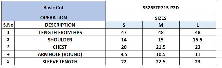 Size Chart