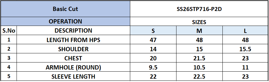 Size Chart