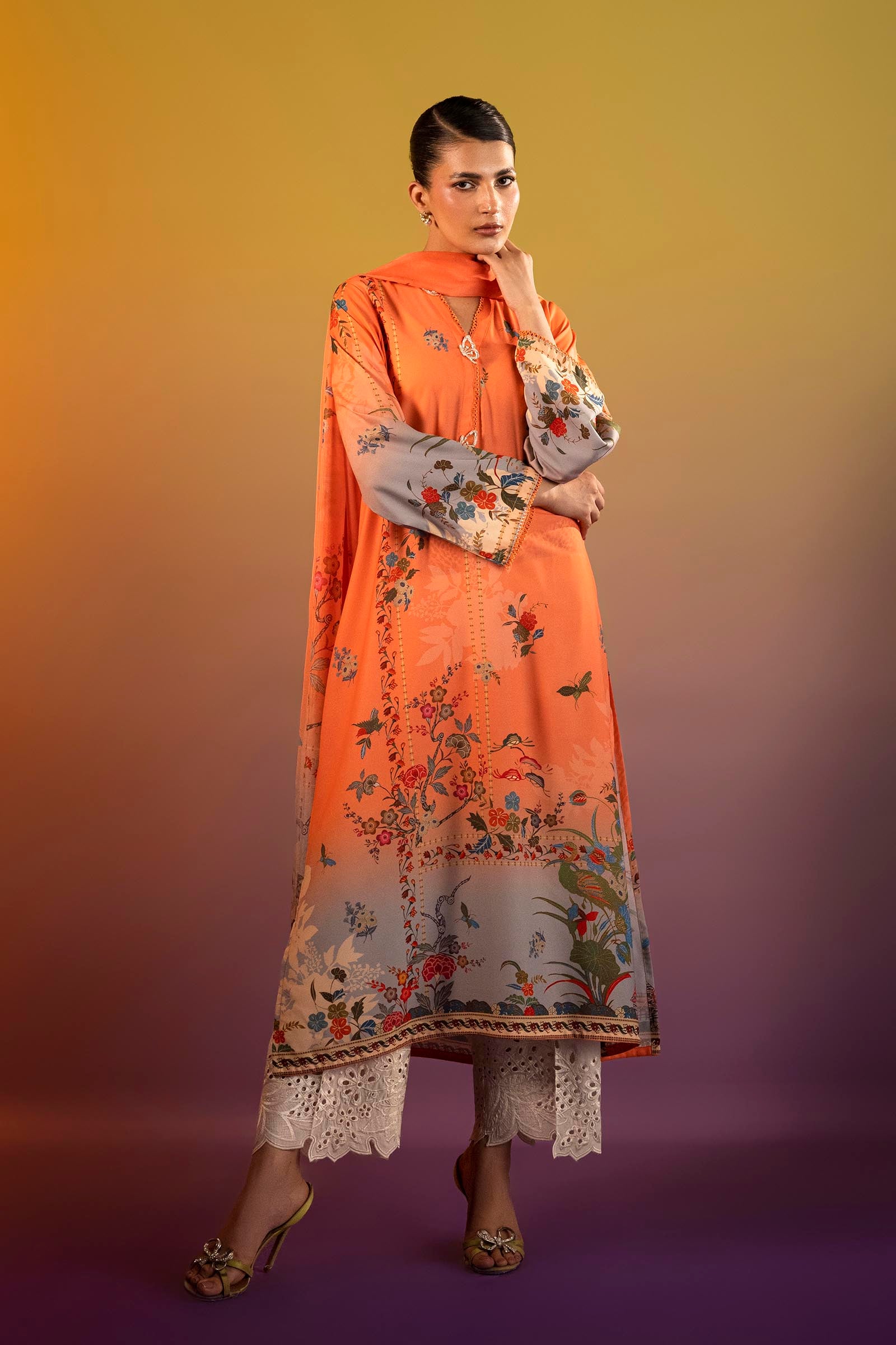 Stitched Printed Crepe Shirt + Dupatta Main image