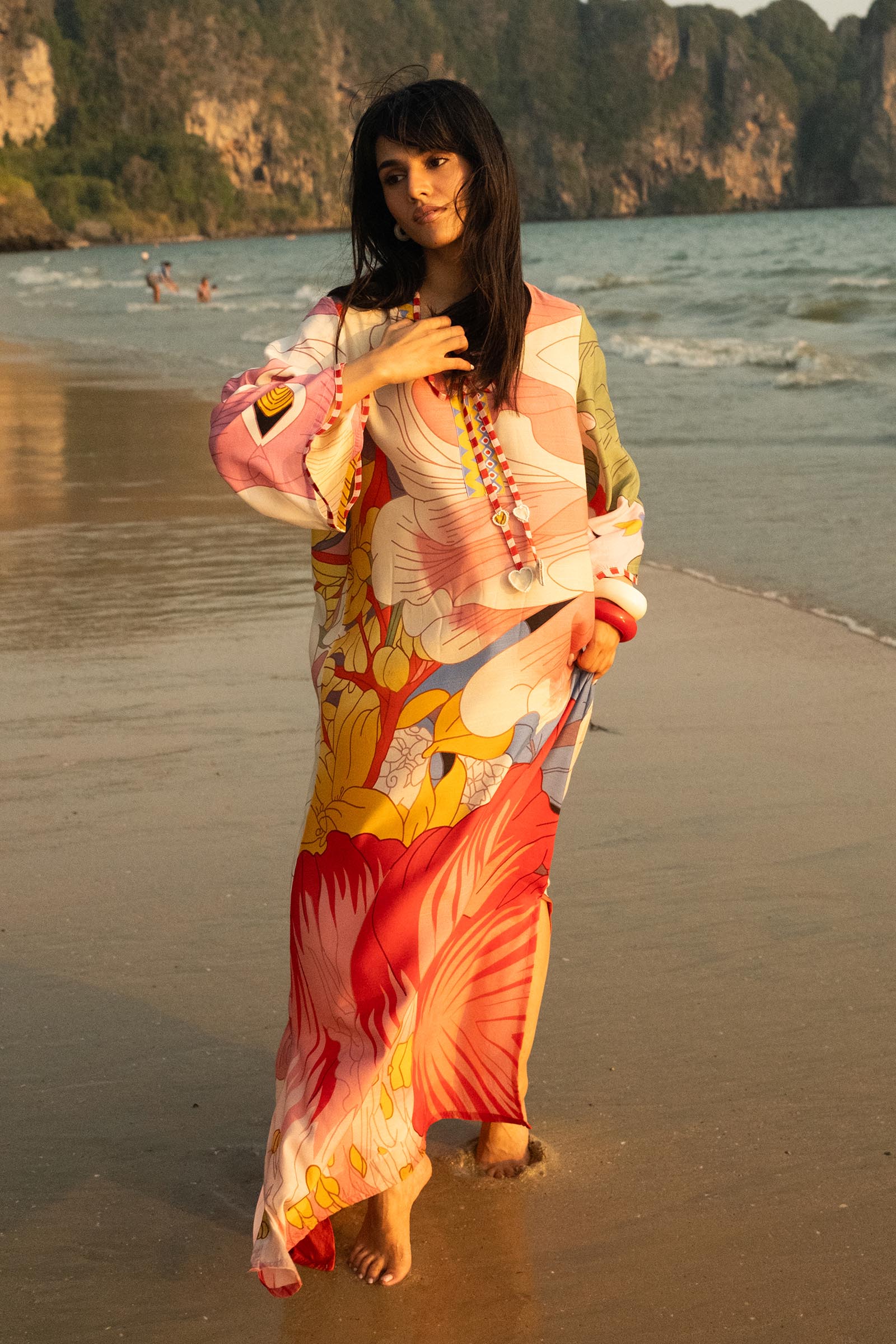 Stitched Printed Raw Silk Shirt Main image