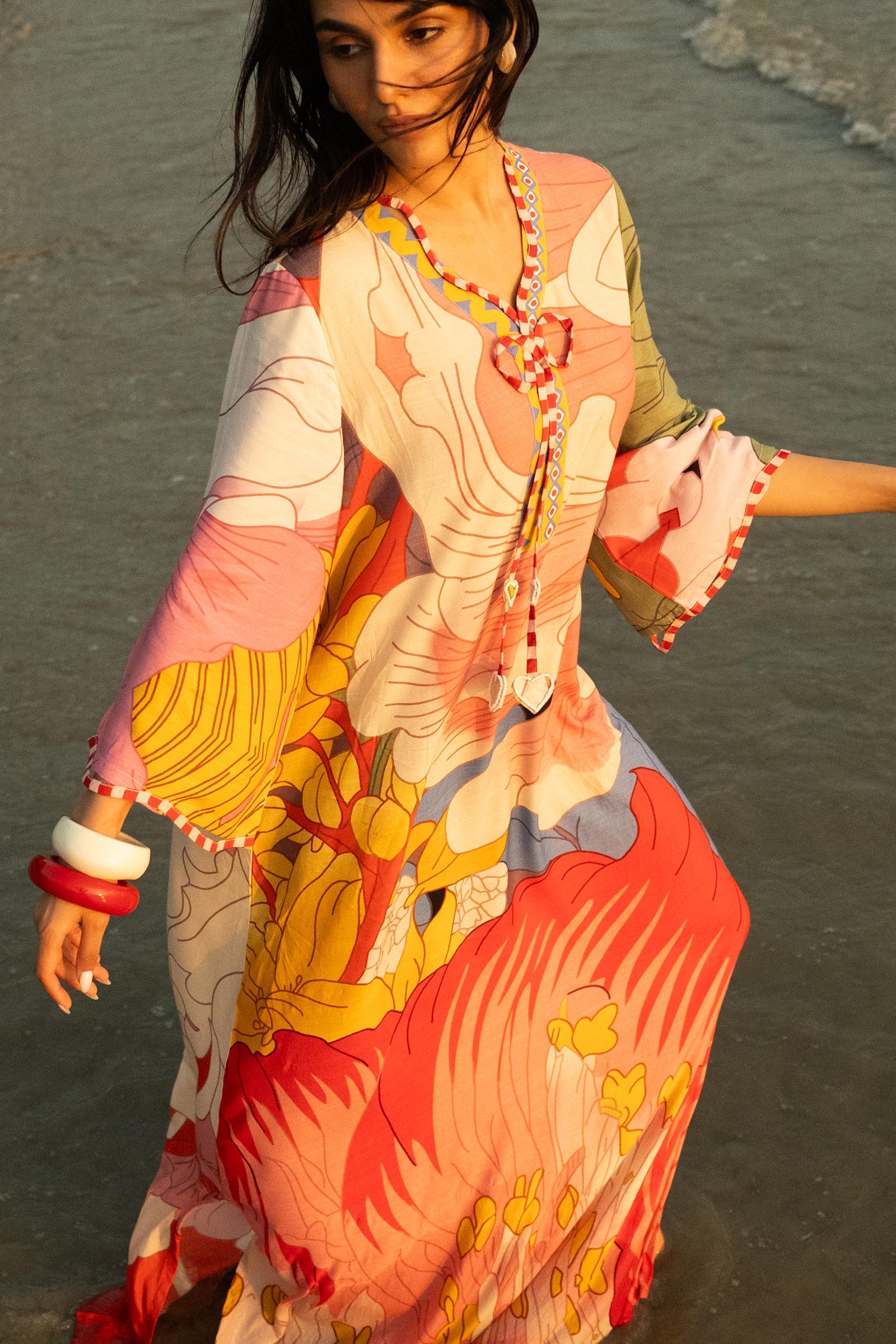 Stitched Printed Raw Silk Shirt Secondary image