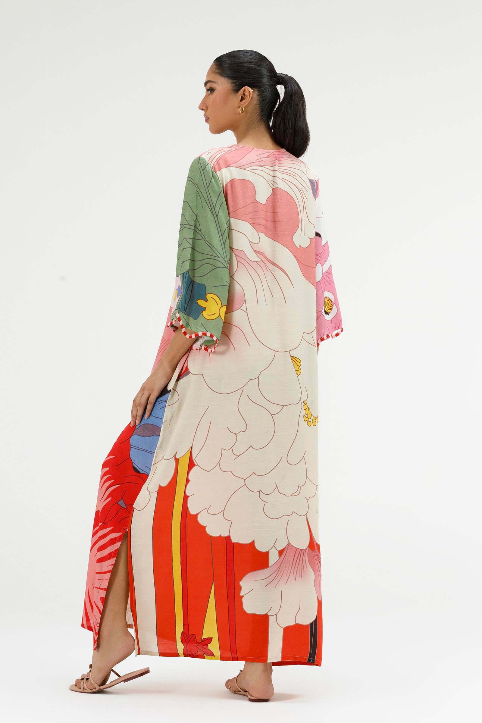 Stitched Printed Raw Silk Shirt