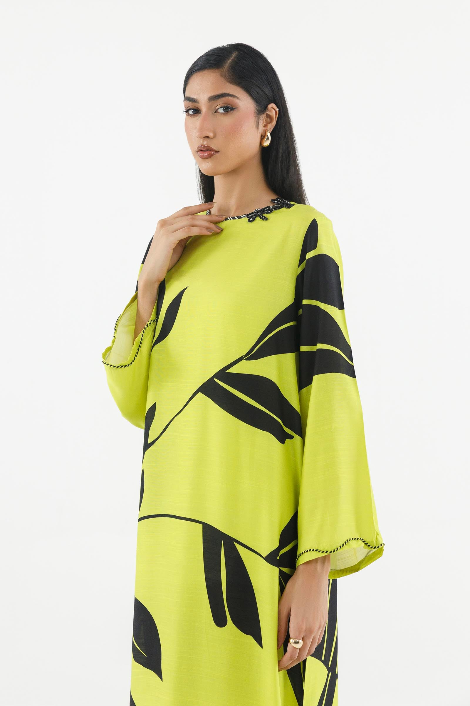 Stitched Printed Raw Silk Shirt Secondary image