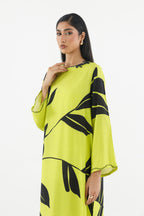 Stitched Printed Raw Silk Shirt