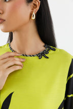 Stitched Printed Raw Silk Shirt