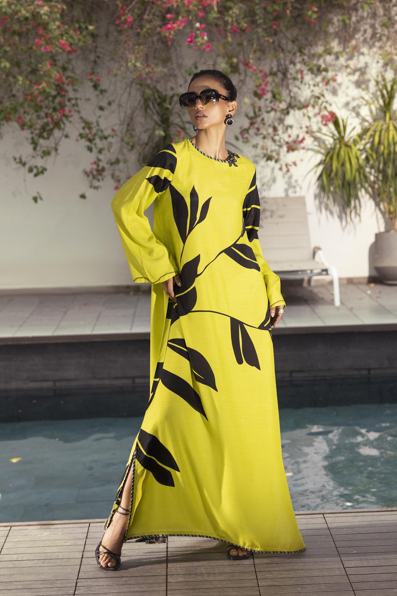 Stitched Printed Raw Silk Shirt Main image