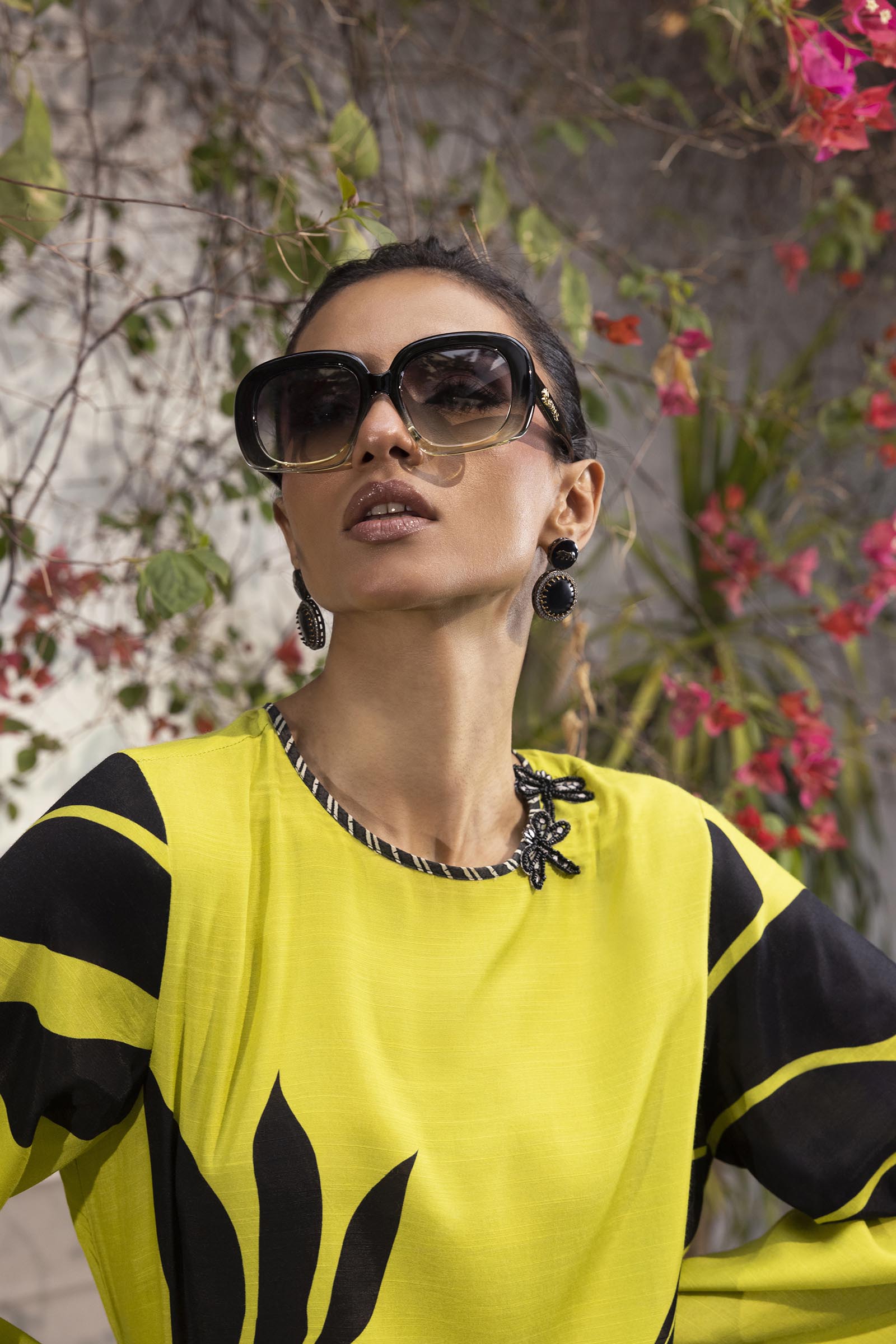 Stitched Printed Raw Silk Shirt
