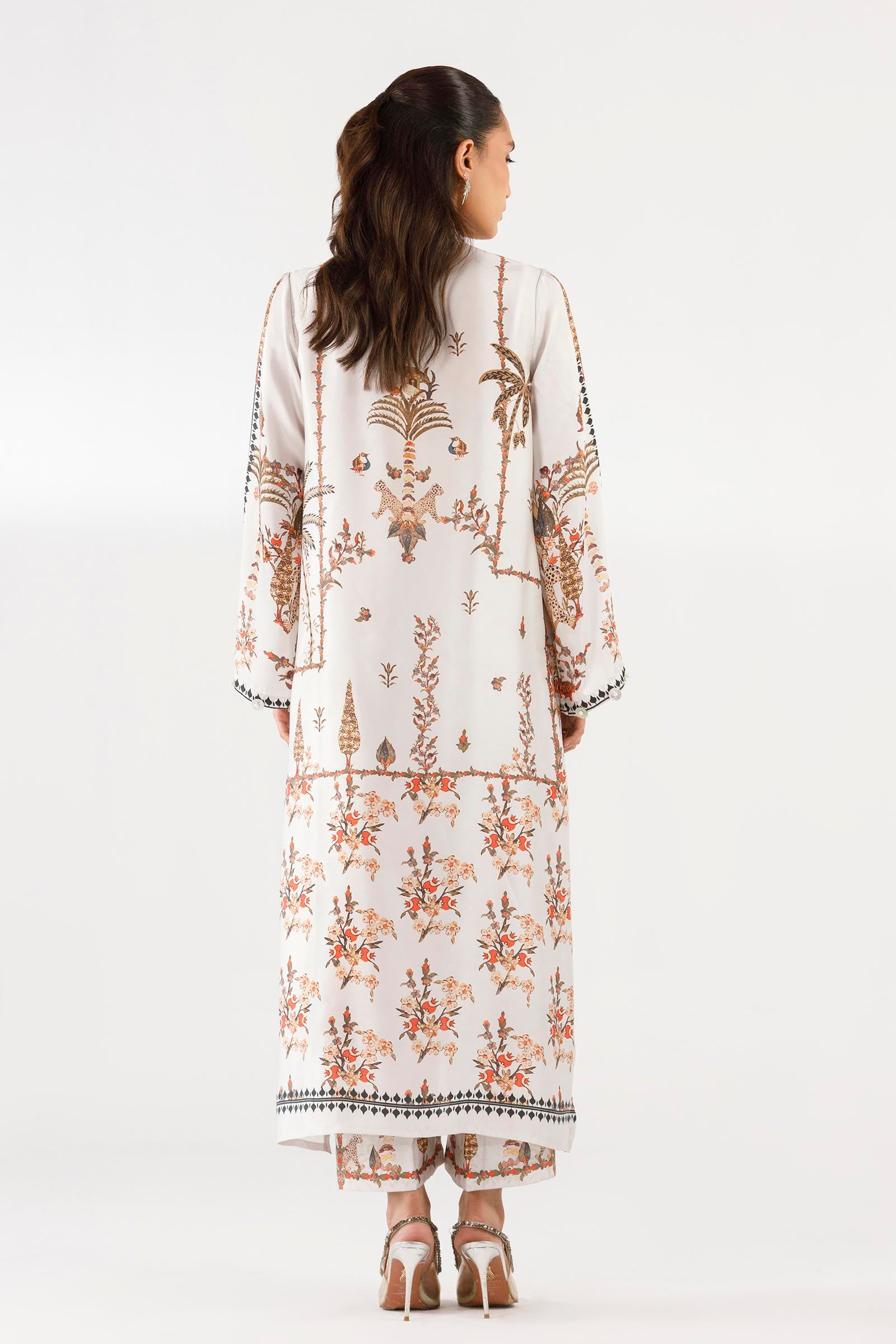 Stitched Printed Satin Shirt+ Culotte