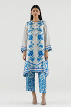 Stitched Printed Satin Shirt+ Culotte