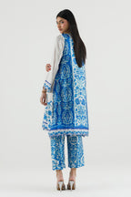 Stitched Printed Satin Shirt+ Culotte