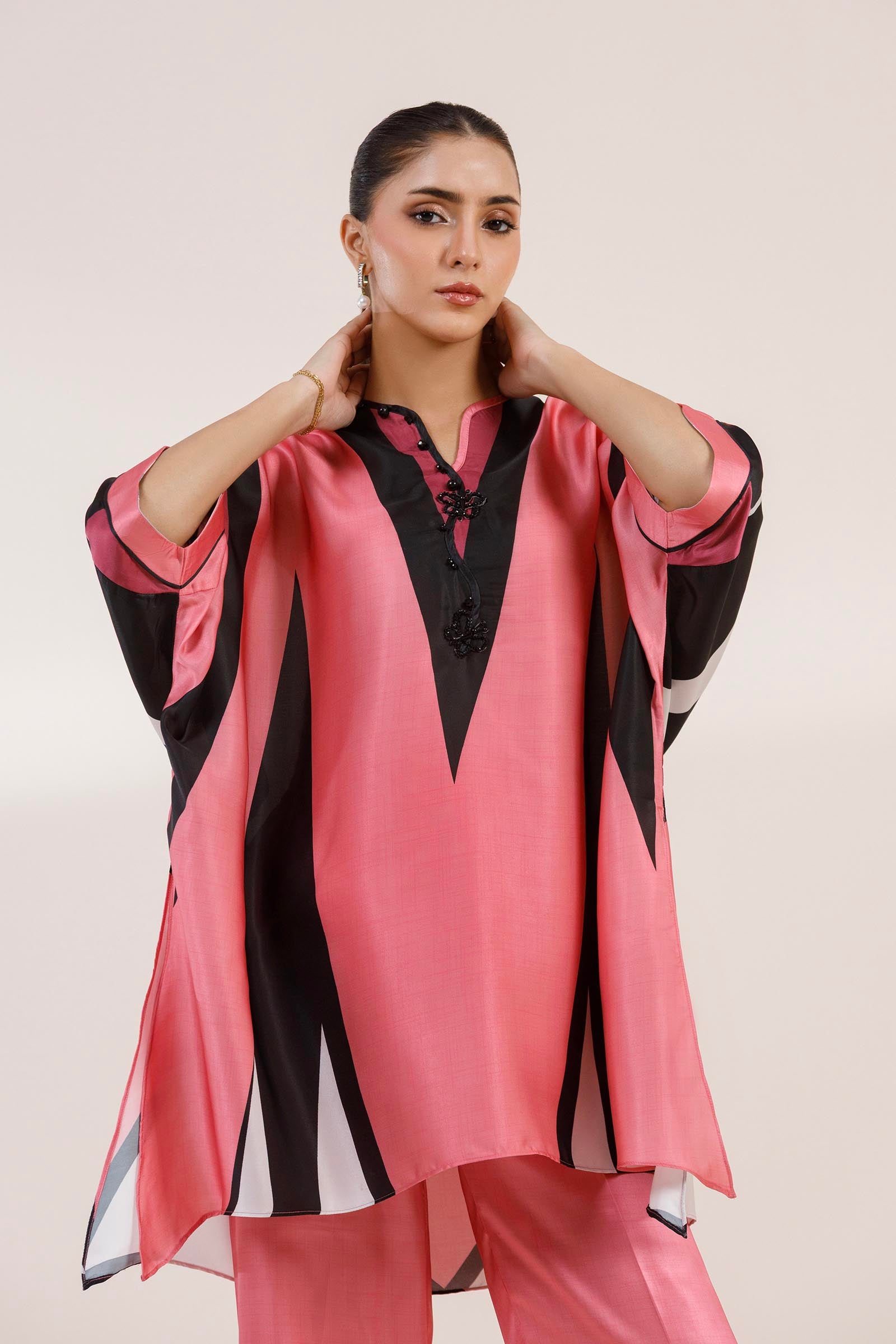 Stitched Printed Satin Shirt+ Culotte Secondary image