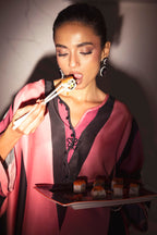 Stitched Printed Satin Shirt+ Culotte