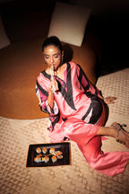 Stitched Printed Satin Shirt+ Culotte