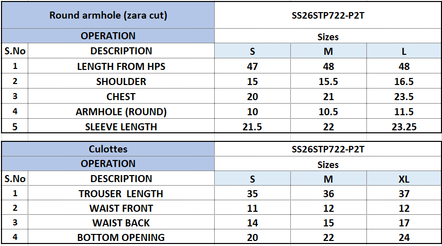 Size Chart
