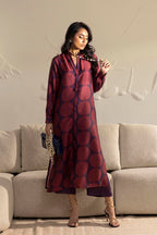 Stitched Printed Satin Shirt+ Culotte