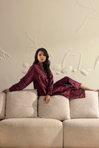 Stitched Printed Satin Shirt+ Culotte