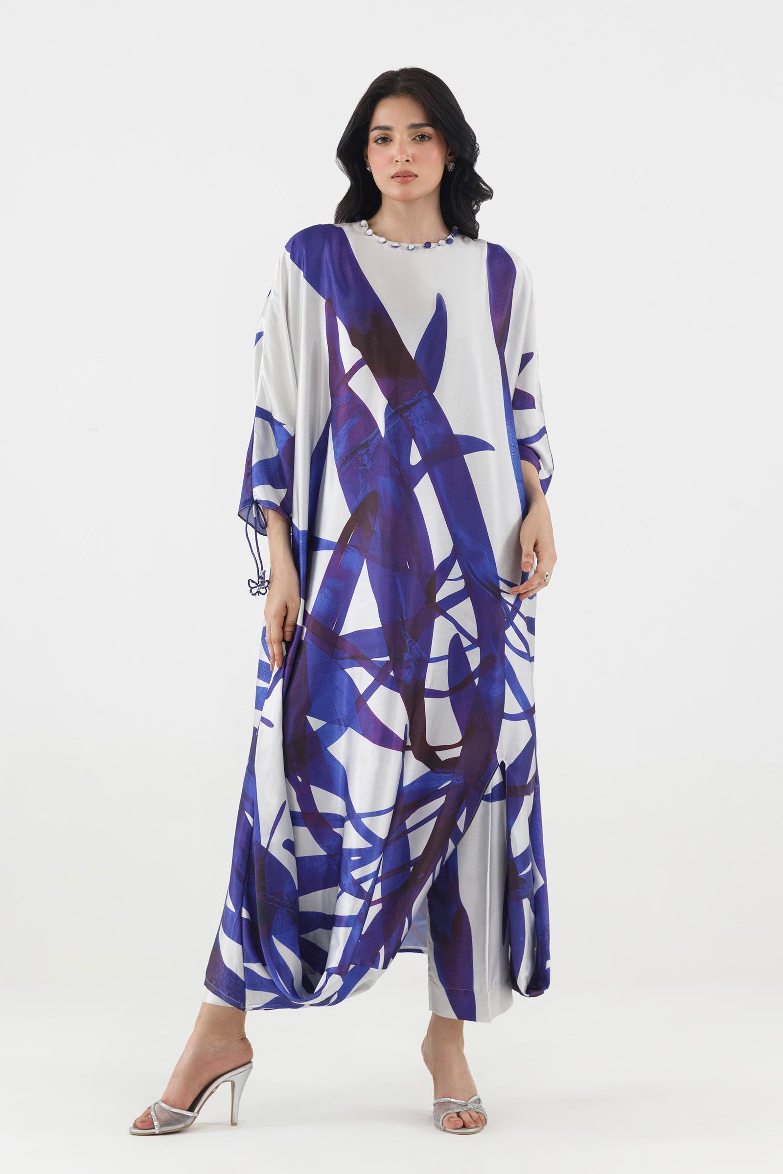 Stitched Printed Satin Shirt+ Culotte