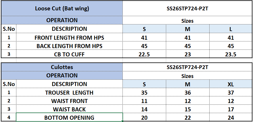 Size Chart
