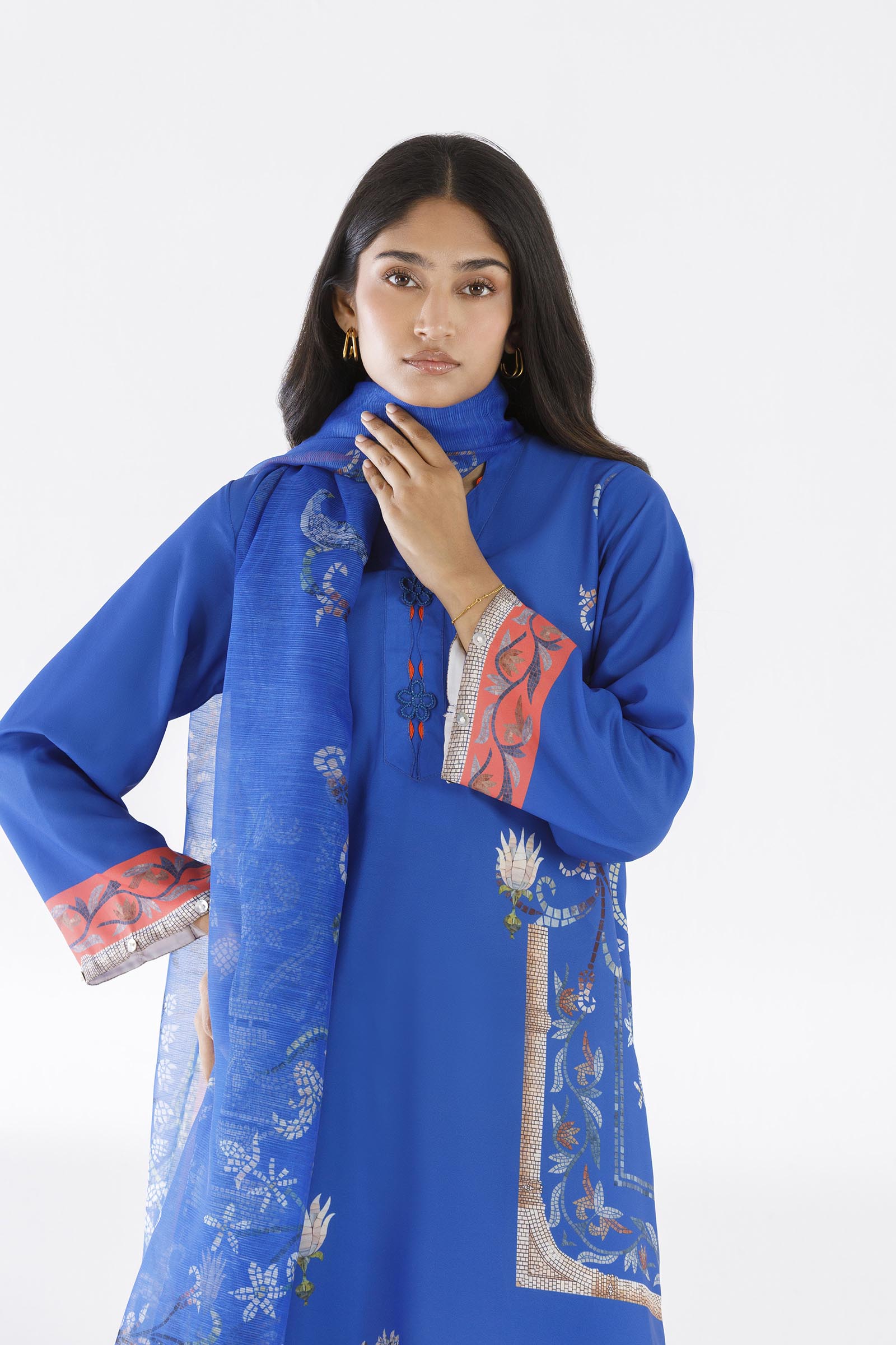 Stitched Printed Crepe Shirt + Dupatta Secondary image