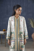 Stitched Printed Satin Shirt+ Dupatta