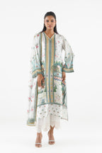 Stitched Printed Satin Shirt+ Dupatta