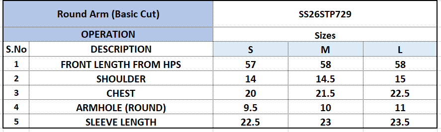 Size Chart