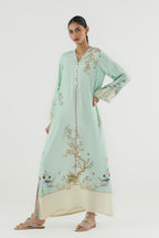 Stitched Printed Raw Silk Shirt