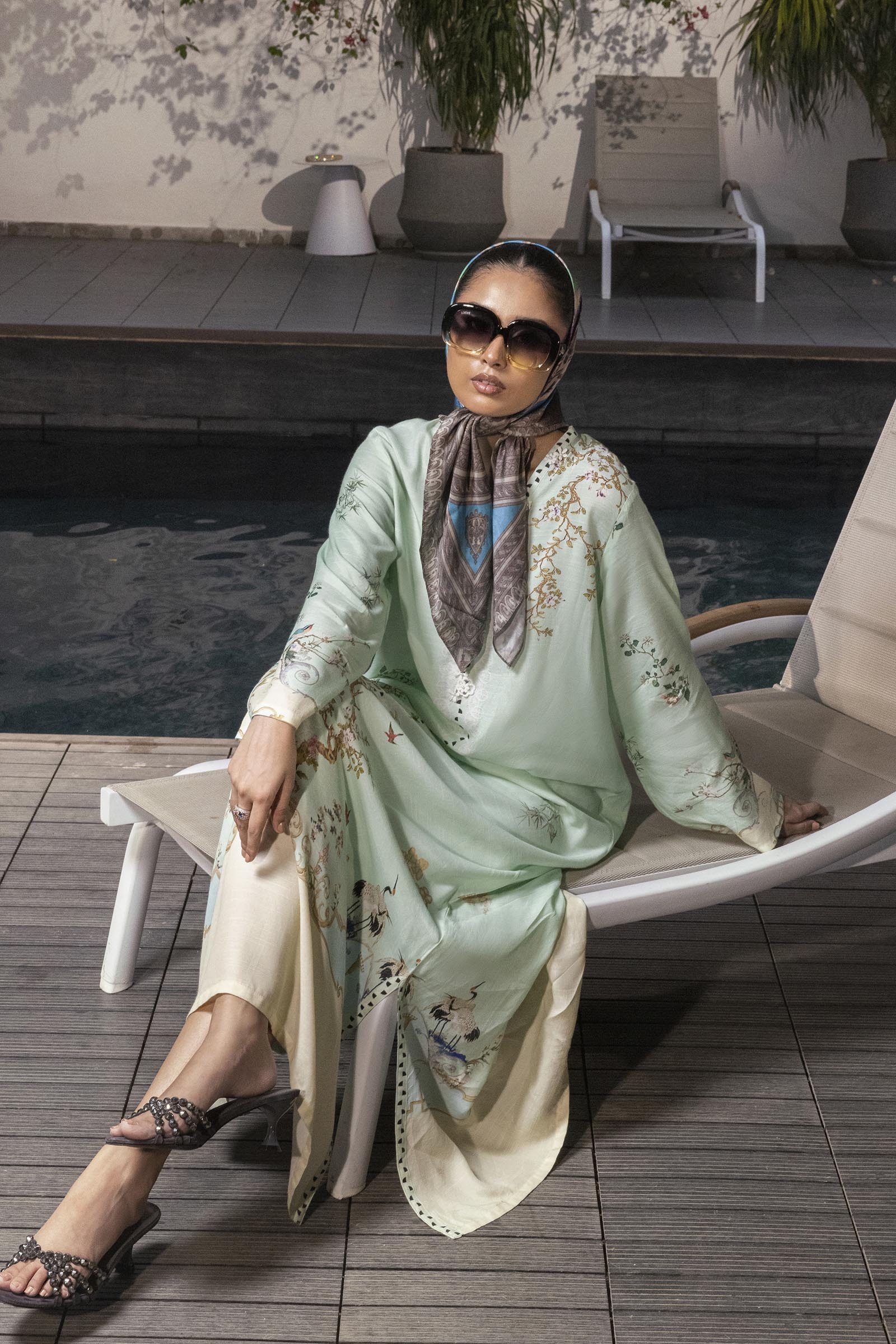 Stitched Printed Raw Silk Shirt